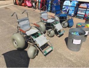 Landeez wheelchairs at Saunton Beach, Devon